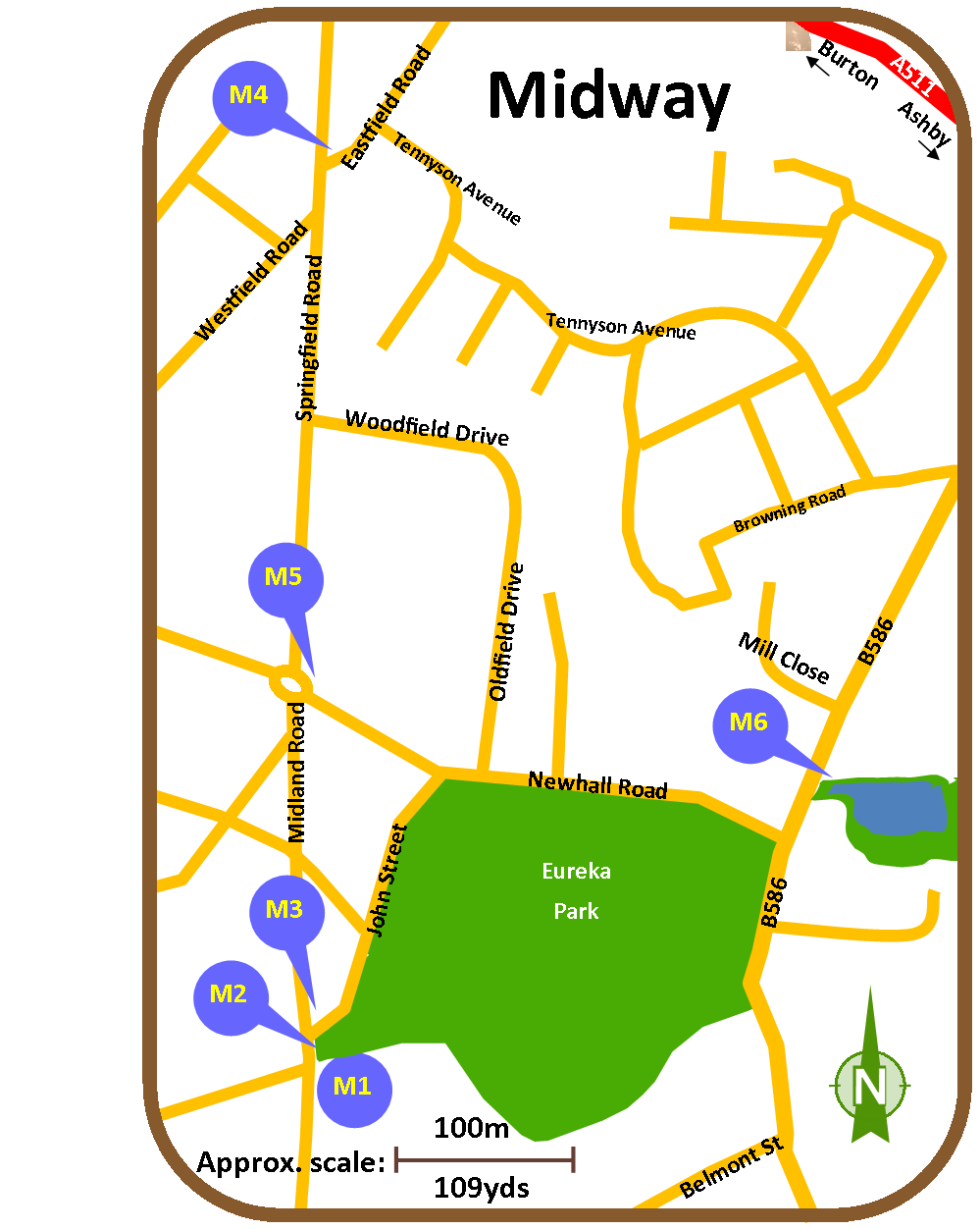 Midway Villages Heritage Trail map